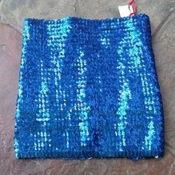 Blue Large Sequin Tube Top NWT - Picture 4 of 7